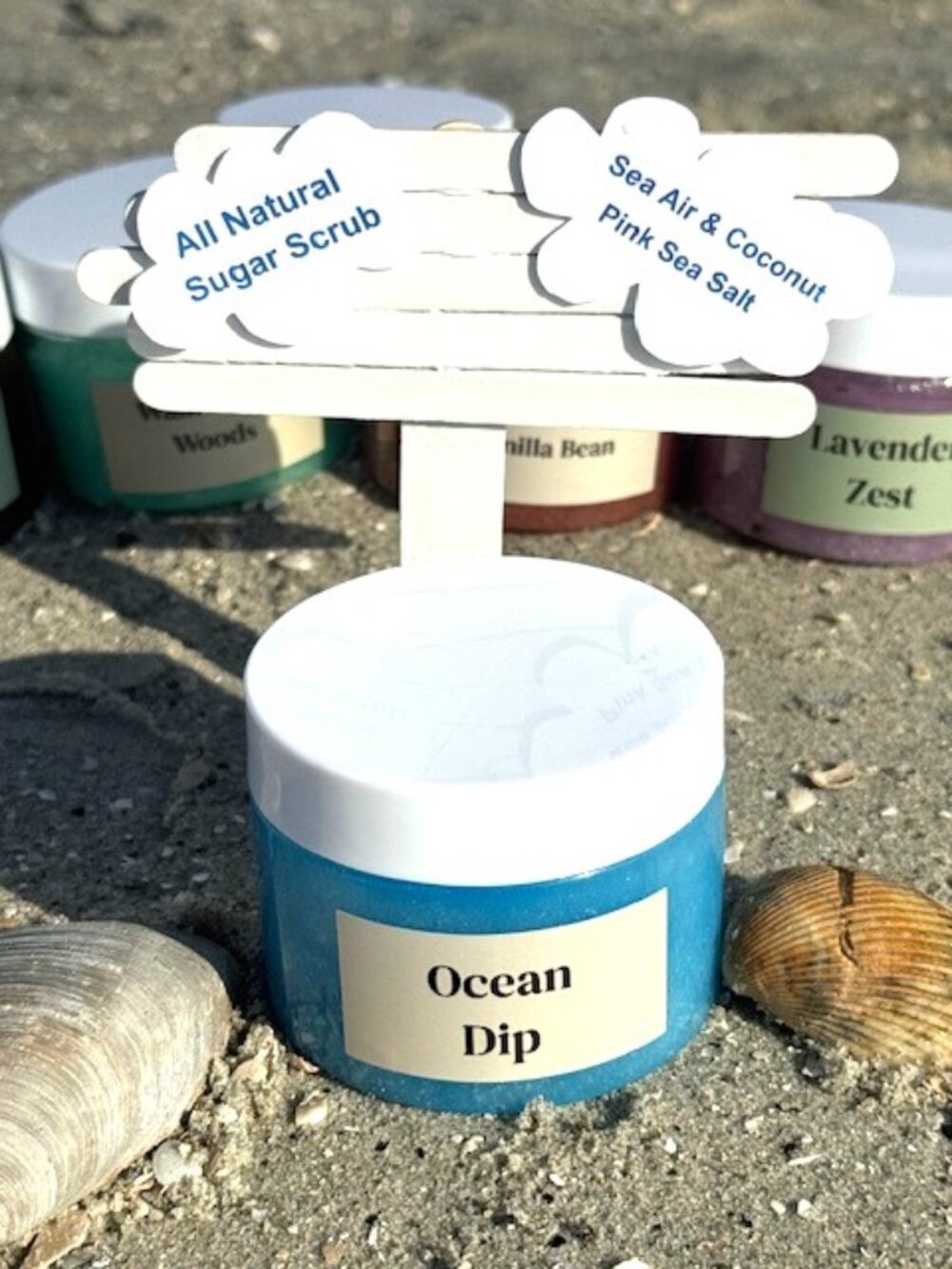 Ocean Breeze Coconut Body Sugar Scrub – All Natural Organic Exfoliator 6 oz jar